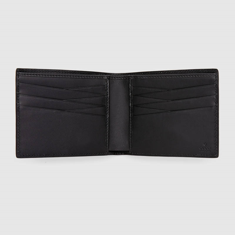 古馳錢包 Gucci男包 Gucci短款錢夾 Gucci錢包 Gucci印花錢包 烏木色