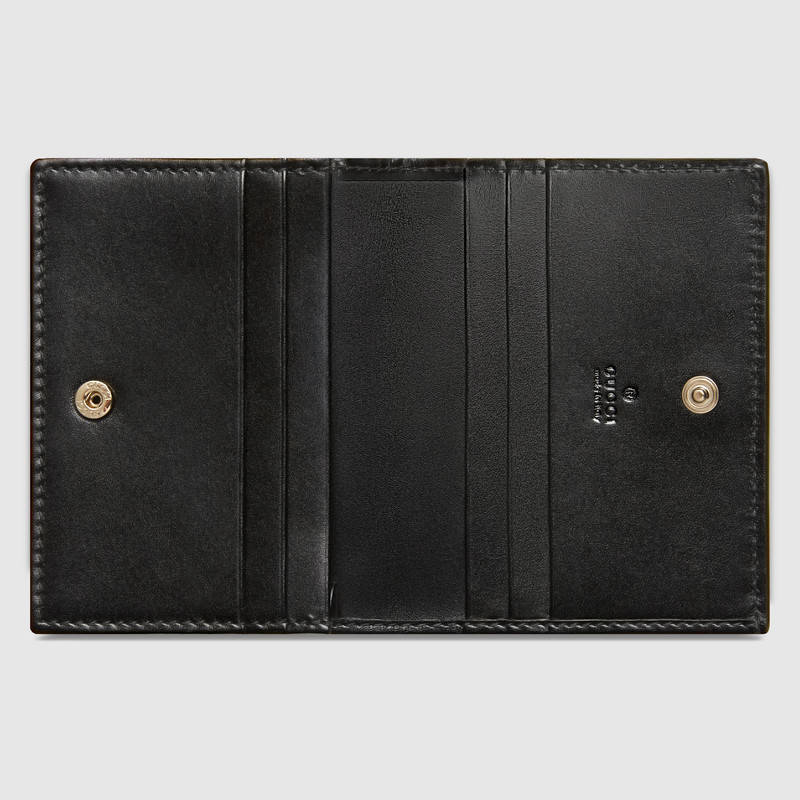 406924 Gucci Signature系列 熱壓皮革 蝴蝶結(jié) 卡片夾 黑色