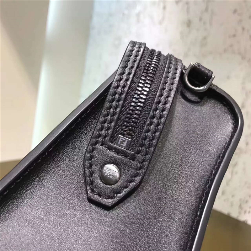 6238 FENDI 芬迪 長方形 小牛皮 男士 手提斜跨包 黑色