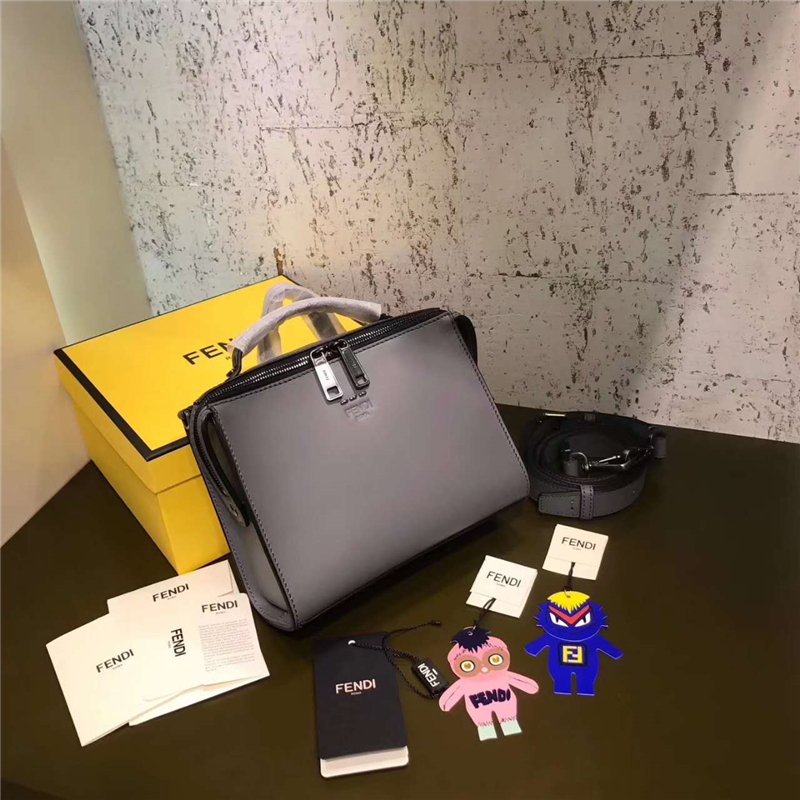 6238 FENDI 芬迪 長方形 小牛皮 男士 手提斜跨包 灰色
