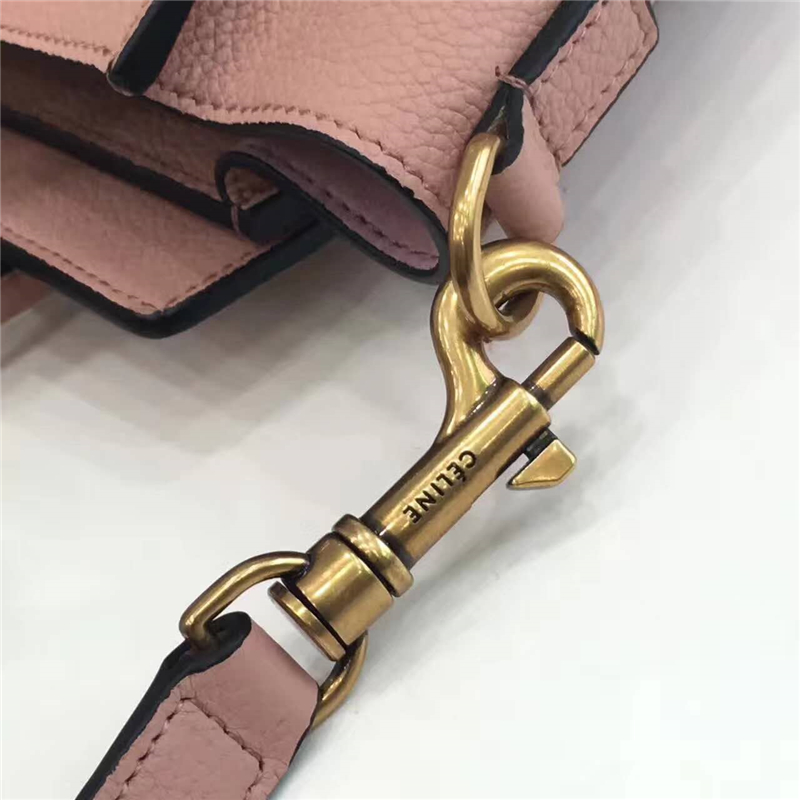 2017賽琳 celine笑臉包 囧臉包真皮 中號 頭層牛皮 翅膀手提包 藕粉色