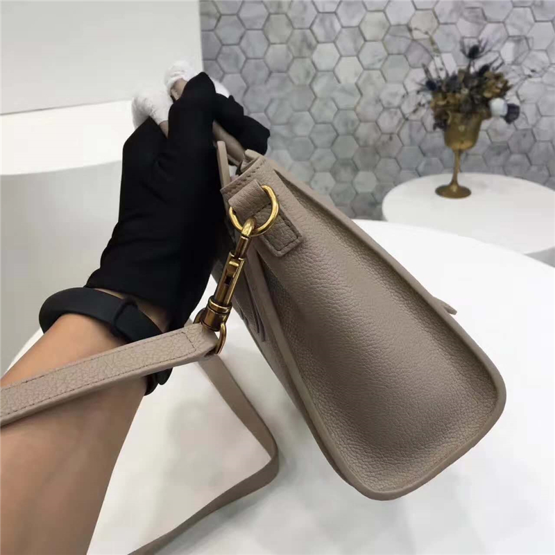 2017賽琳 celine笑臉包 囧臉包真皮 中號 頭層牛皮 翅膀手提包 淺灰色