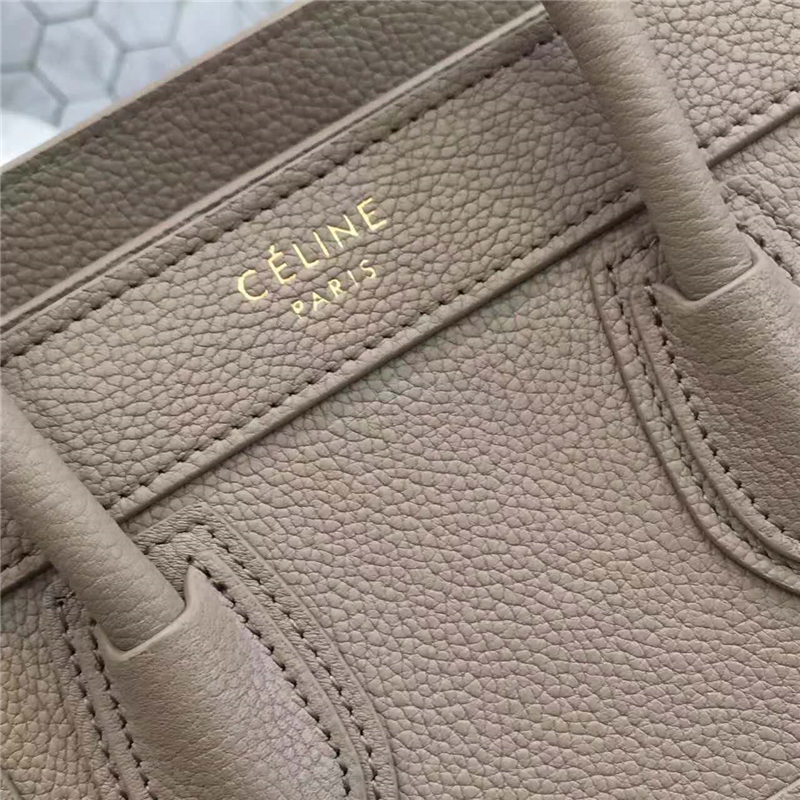 2017賽琳 celine笑臉包 囧臉包真皮 中號 頭層牛皮 翅膀手提包 淺灰色