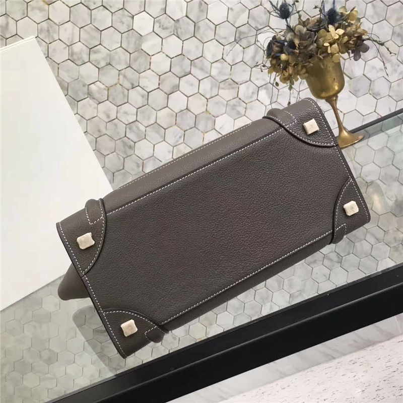 2017賽琳 celine笑臉包 囧臉包真皮 中號 頭層牛皮 翅膀手提包 深灰色