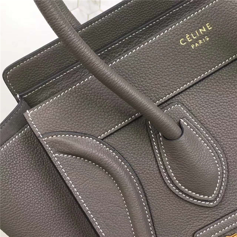 2017賽琳 celine笑臉包 囧臉包真皮 中號 頭層牛皮 翅膀手提包 深灰色