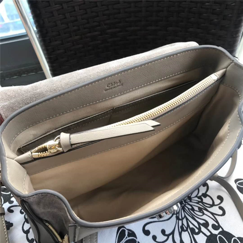 Chloé 珂洛伊 Faye Day 定制肩帶 小號 圓環鏈條 單肩斜挎包 淺灰色