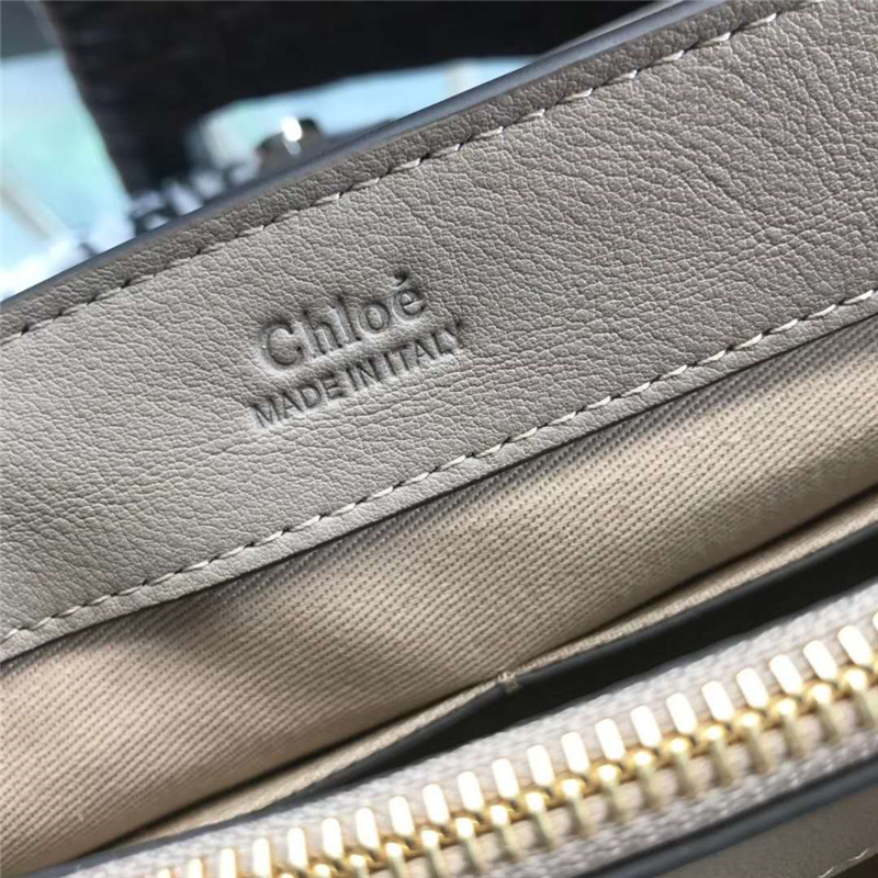 Chloé 珂洛伊 Faye Day 定制肩帶 小號 圓環鏈條 單肩斜挎包 淺灰色