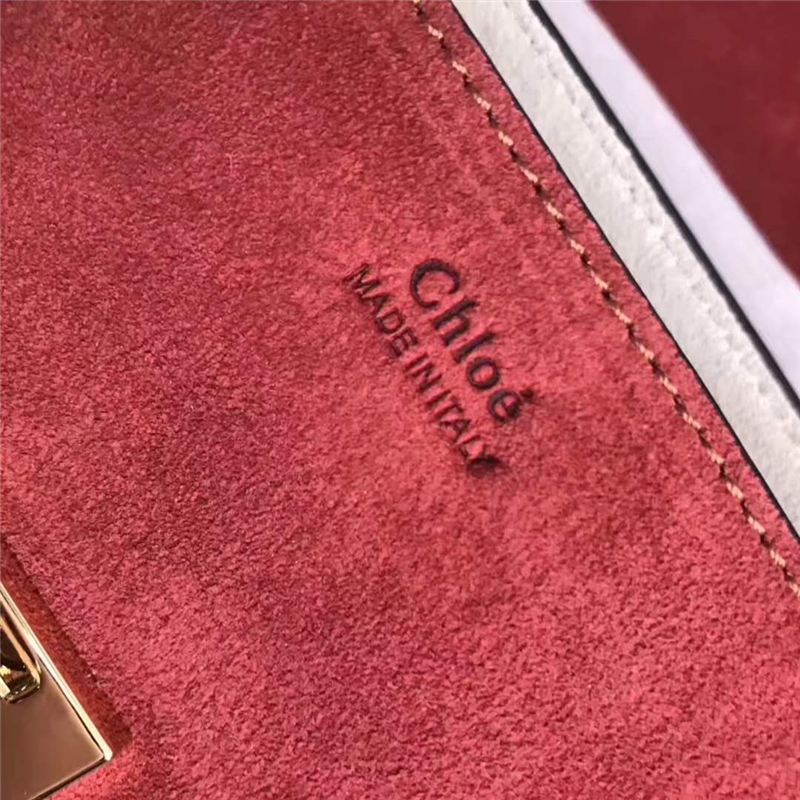 Chloe 蔻依 新款 小牛皮 磨砂拼小釘 小豬包 鏈條斜跨包 磚紅色