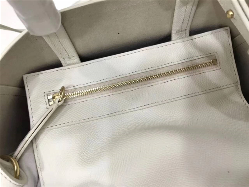 Celine 賽琳 17秋 Cabas 手掌紋 羊皮 拼色 手提水桶包 白拼黑