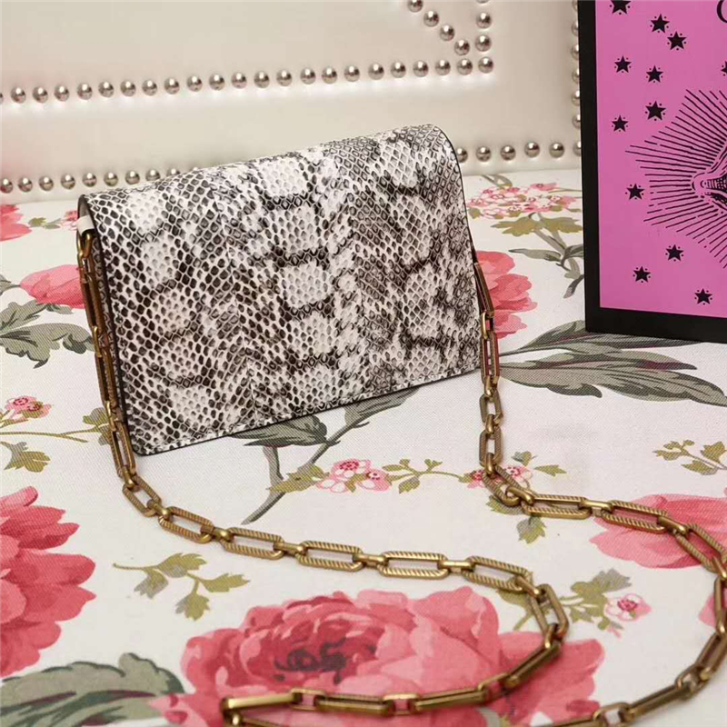 489218 GUCCI Broadway 系列 天鵝絨 迷你手袋 蛇皮紋