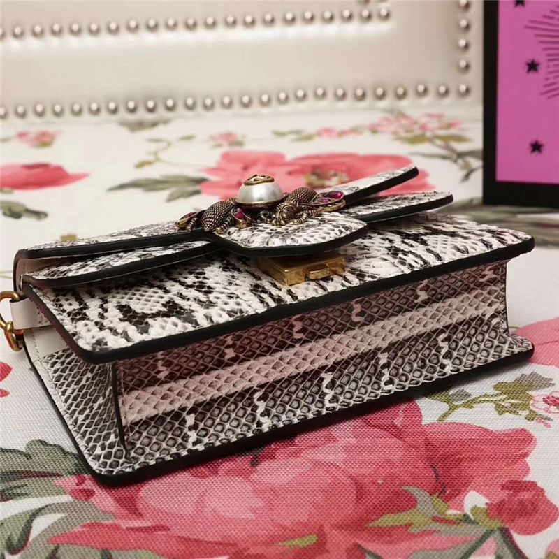 489218 GUCCI Broadway 系列 天鵝絨 迷你手袋 蛇皮紋