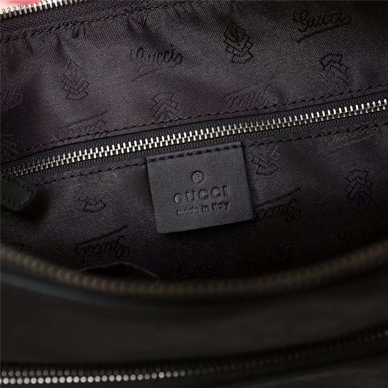 201448 Gucci 新款 菱形格紋 真皮休閑商務(wù)男包 單肩斜挎包 黑色