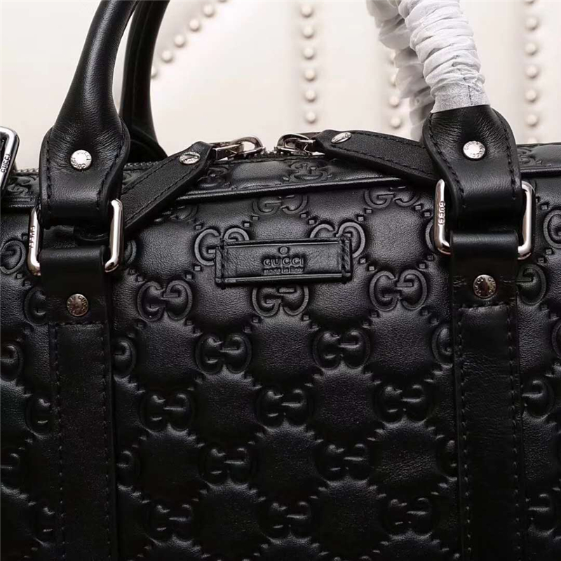 201480 Gucci標志真皮 熱壓紋 原單 男士公文包 黑色