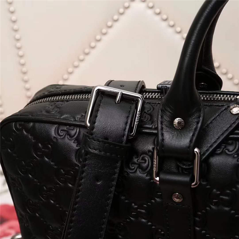 201480 Gucci標志真皮 熱壓紋 原單 男士公文包 黑色