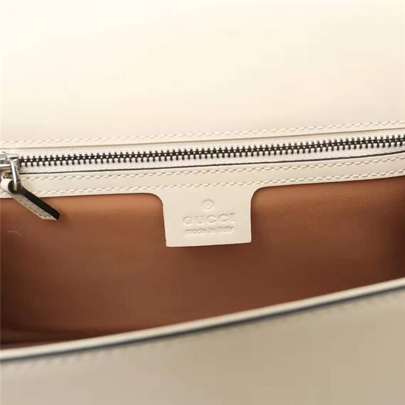 453751 Lilith 2017款 綠寶石蛇頭 竹節(jié)提手 蝴蝶結(jié) 單肩斜跨包 白色