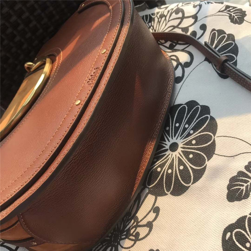 Chloe 蔻依 17新款 Pixie大號女包 牛皮拼磨砂 手提肩包 棕色