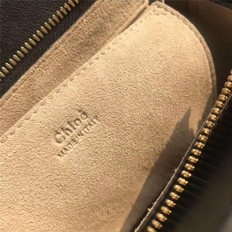 Chloe 蔻依 17秋冬 Pixie手環包 磨砂拼皮 圓形手提包 黑色