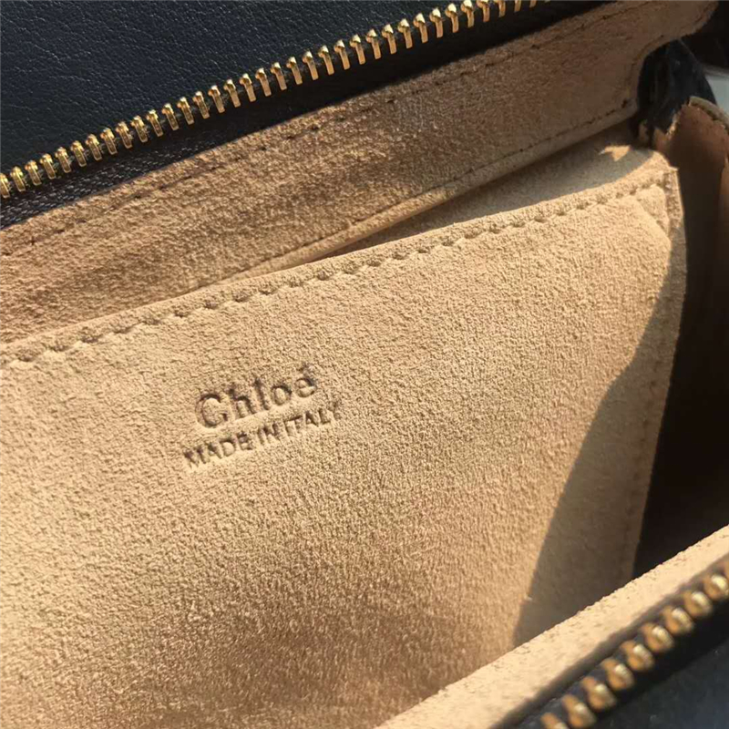 Chloe 蔻依 17秋冬 Pixie手環包 磨砂拼皮 圓形手提包 藍灰色