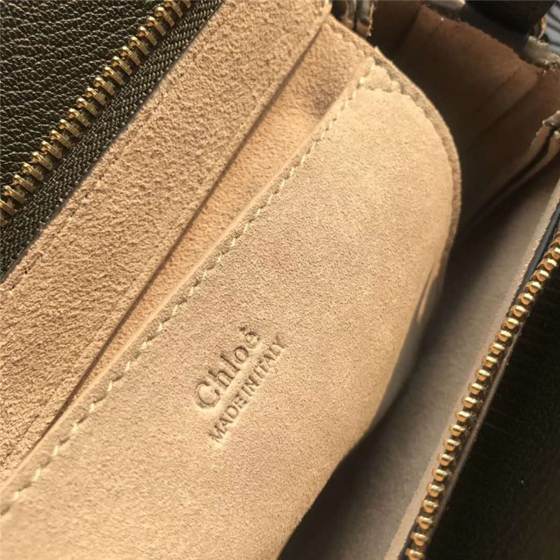 Chloe 蔻依 17秋冬 Pixie手環包 磨砂拼皮 圓形手提包 墨綠色