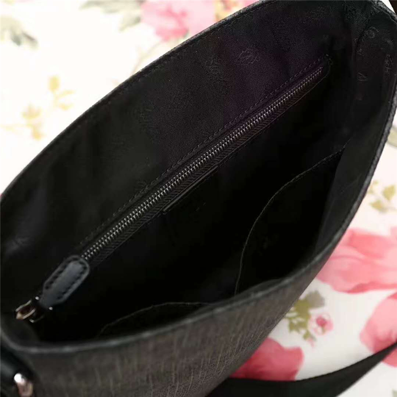 353431 GUCCI 雙G印花 真皮拼布翻蓋 女款 單肩斜跨包 黑色