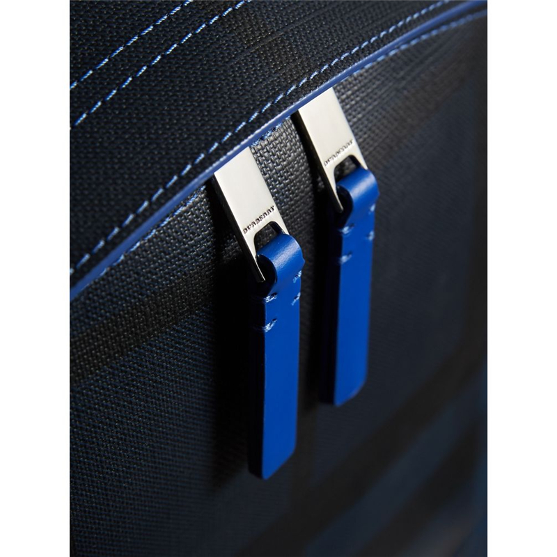 40648891 巴寶莉 皮革裝飾 London 格紋雙肩包 海軍藍配黑色