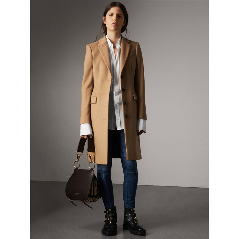 40669941 巴寶莉 The Bridle系列 Haymarket 格紋拼皮革 巴寶莉女包 馬勒包 深丁香棕色