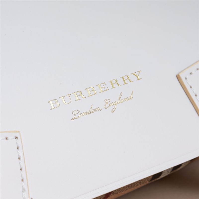 40495441 巴寶莉 The Bridle系列 Haymarket 格紋拼皮革 巴寶莉女包 馬勒包 自然色