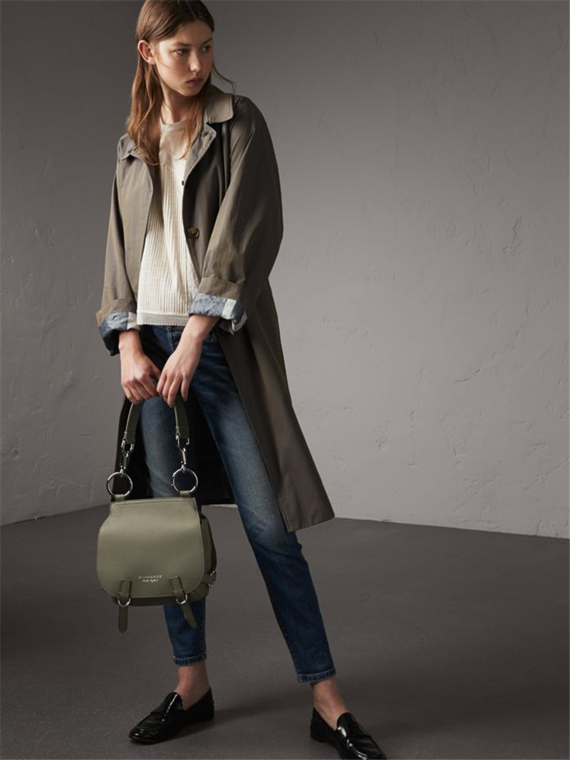 40536811 巴寶莉 The Bridle 柔軟粒紋鹿皮 巴寶莉女包 馬勒包 石板綠