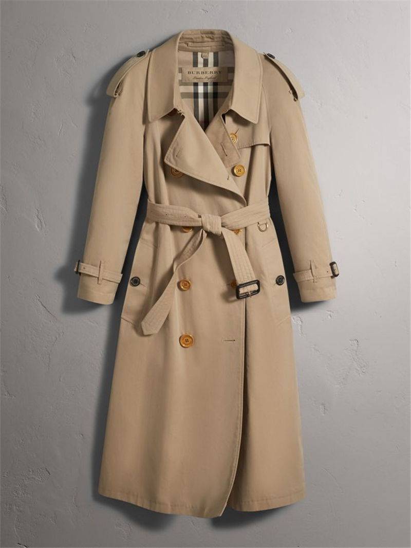 40517861 巴寶莉 樹脂紐扣 棉質(zhì) 寬松款 嘎巴甸 Trench 風(fēng)衣 蜂蜜色