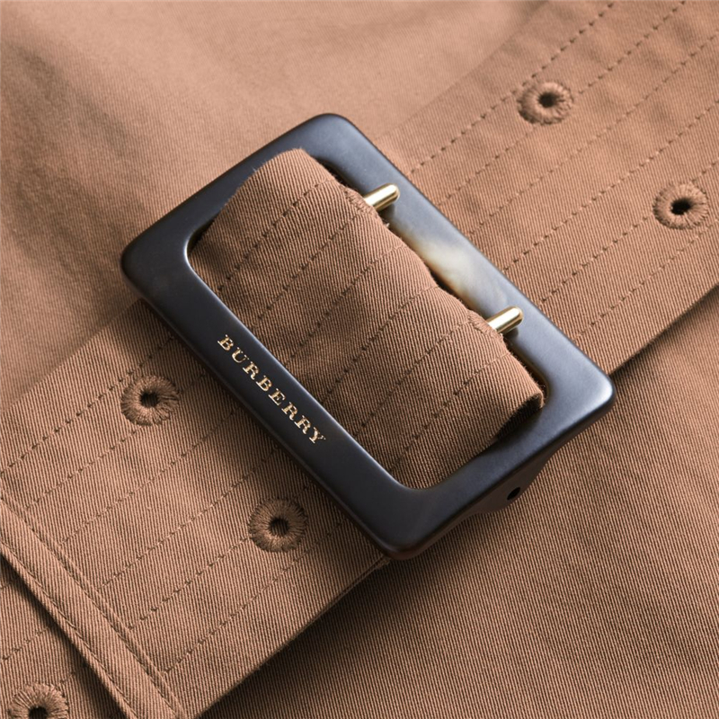 40502511 Burberry巴寶莉 輕薄 嘎巴甸 Trench 女士長款風衣 灰褐色