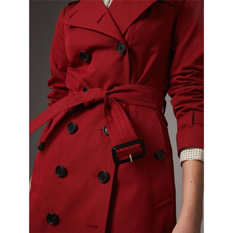39970301 巴寶莉 桑德林漢姆版型 女士中長款 Trench 風(fēng)衣 繽紛紅色