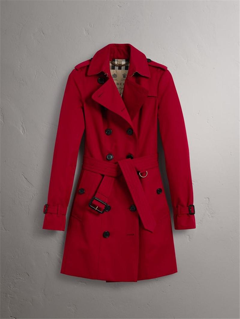 39970301 巴寶莉 桑德林漢姆版型 女士中長款 Trench 風(fēng)衣 繽紛紅色