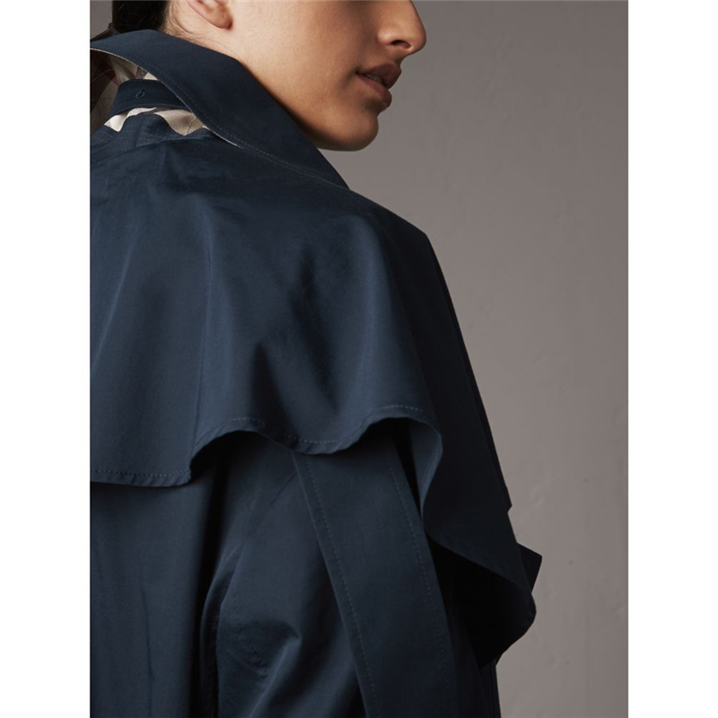 45466861 Burberry 巴寶莉 棉質(zhì)不對稱剪裁 Trench 風衣 海軍藍色