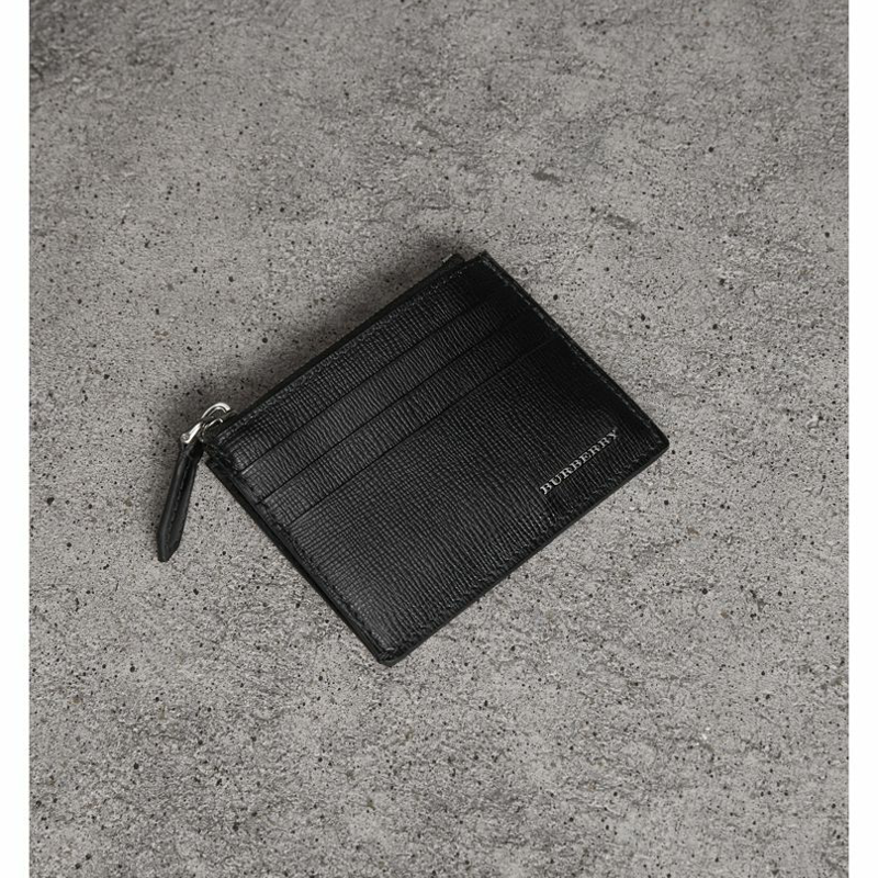 40231421 Burberry 巴寶莉 London 皮革 拉鏈開合 卡片夾 黑色