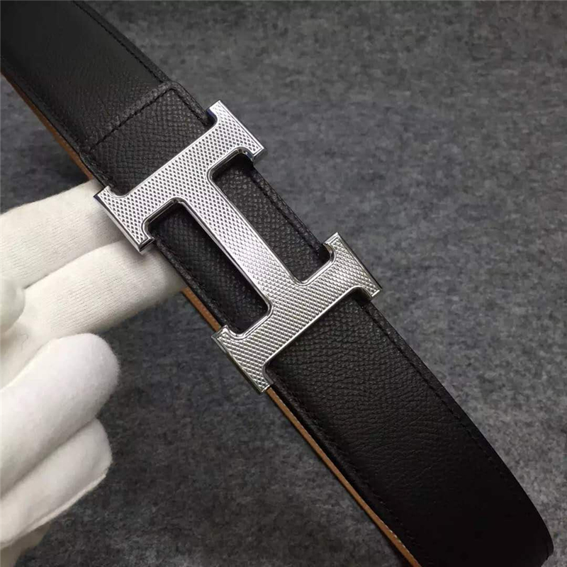 38082001 HERMES 愛馬仕 原版進口牛皮 雙面使用 進口機車車線 不銹鋼扣頭 淺棕色配黑色