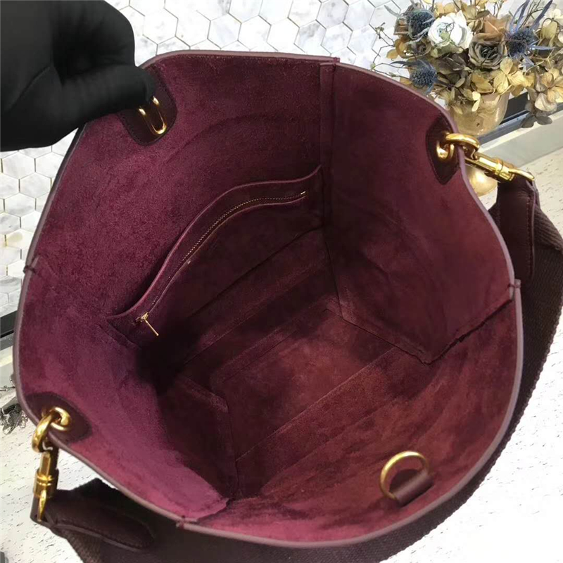 Celine 賽琳 Seau Sangle 小牛皮 寬肩帶 Sangle水桶包 暗紫色