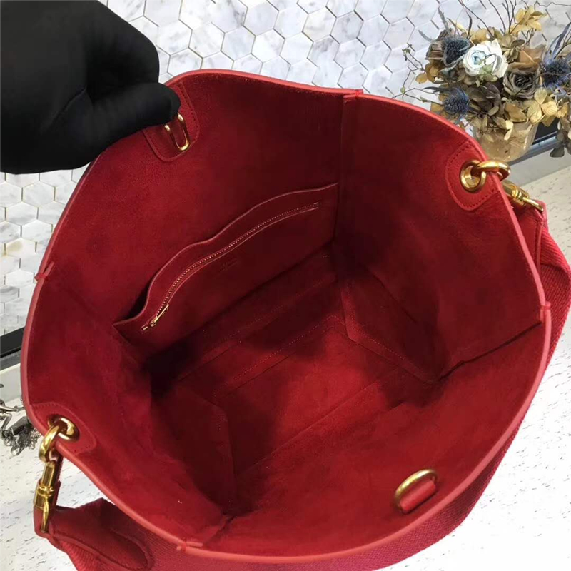 Celine 賽琳 Seau Sangle 小牛皮 寬肩帶 Sangle水桶包 紅色