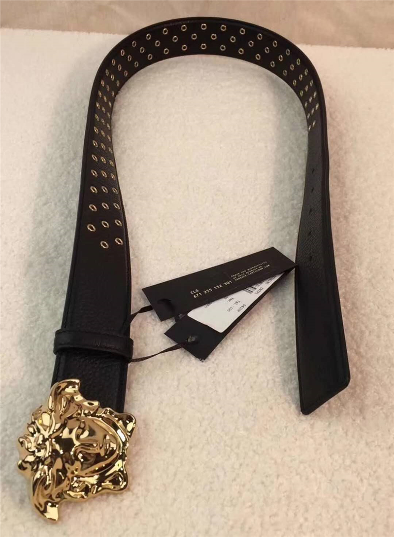 范思哲Versce 2017新款皮帶 美杜莎扣頭皮帶 男士腰帶牛皮