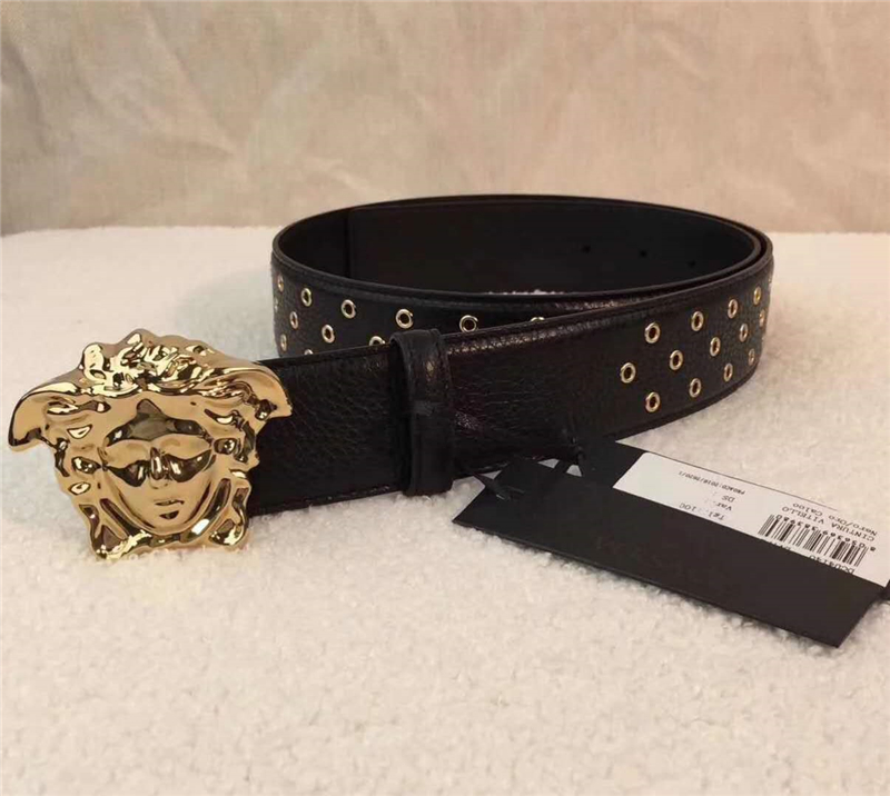 范思哲Versce 2017新款皮帶 美杜莎扣頭皮帶 男士腰帶牛皮