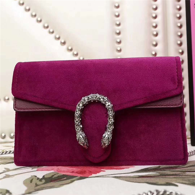 476432 GUCCI 絲絨 Q版酒神包 mini鏈條肩包 紫色