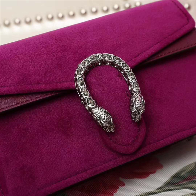 476432 GUCCI 絲絨 Q版酒神包 mini鏈條肩包 紫色