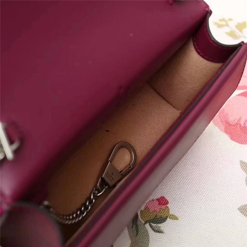 476432 GUCCI 絲絨 Q版酒神包 mini鏈條肩包 紫色