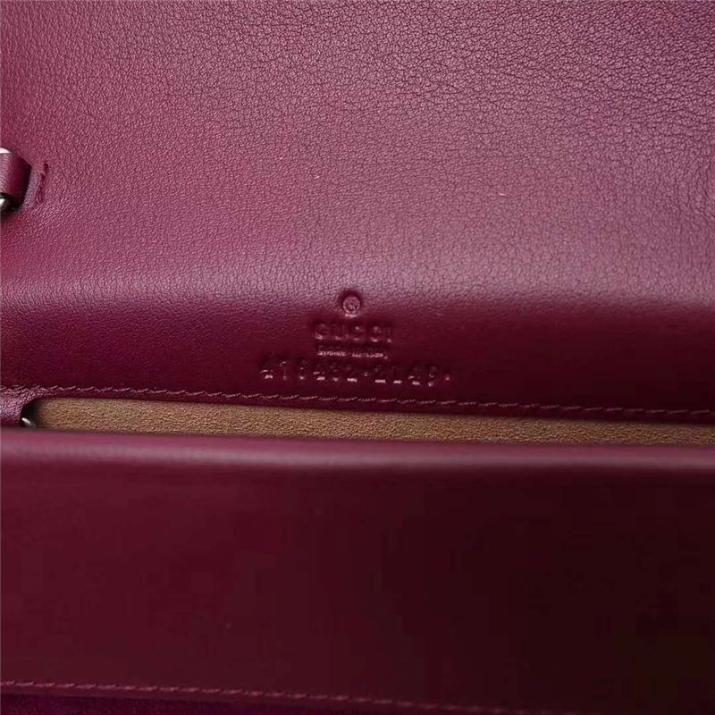 476432 GUCCI 絲絨 Q版酒神包 mini鏈條肩包 紫色