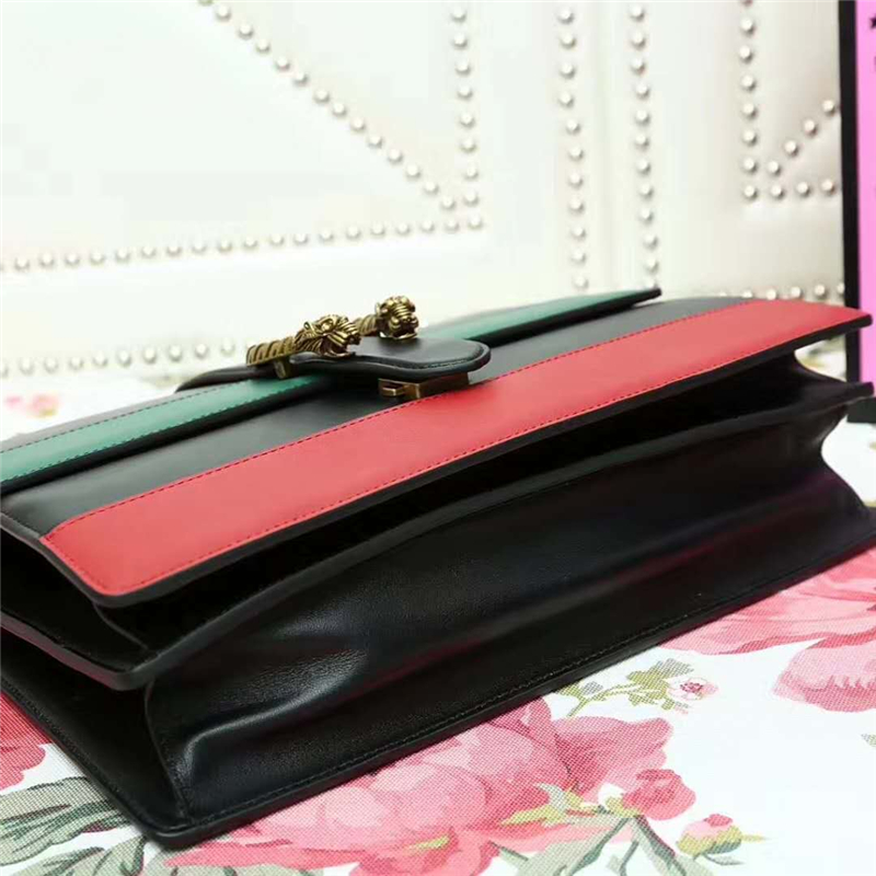 421999 Gucci Dionysus 系列 虎頭扣竹節提手 手提單肩包 黑色