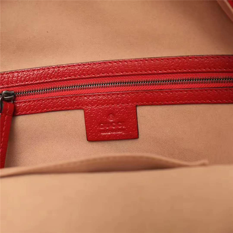 427042 GUCCI 新款 花鳥手工刺繡 雙肩背包 紅色