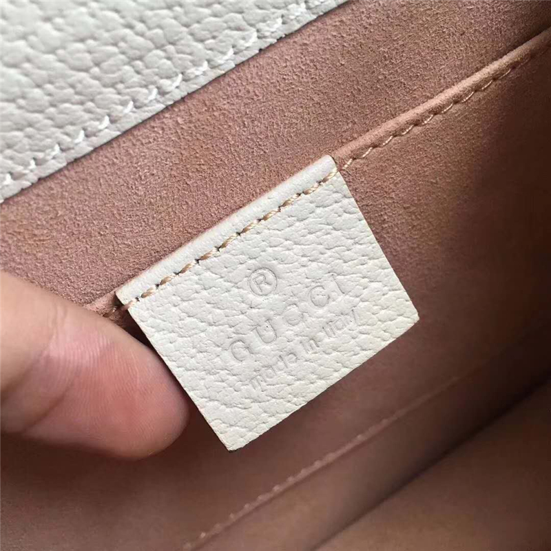 500756 Gucci Totem系列 琺瑯蝴蝶裝飾 馬鞍包 白色