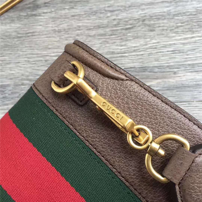 500756 Gucci Totem系列 鑲鉆桃心搭扣 馬鞍包 褐色