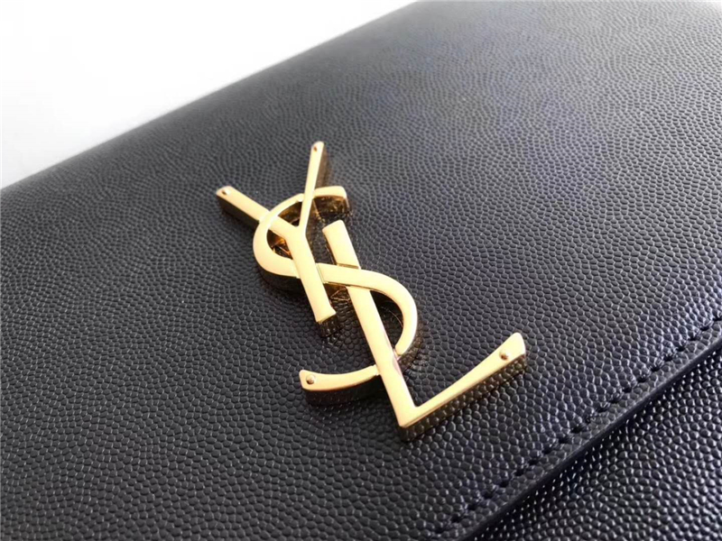 圣羅蘭 SLP女包 2017款 鏈條包 手拿包 鱷魚壓紋 黑色