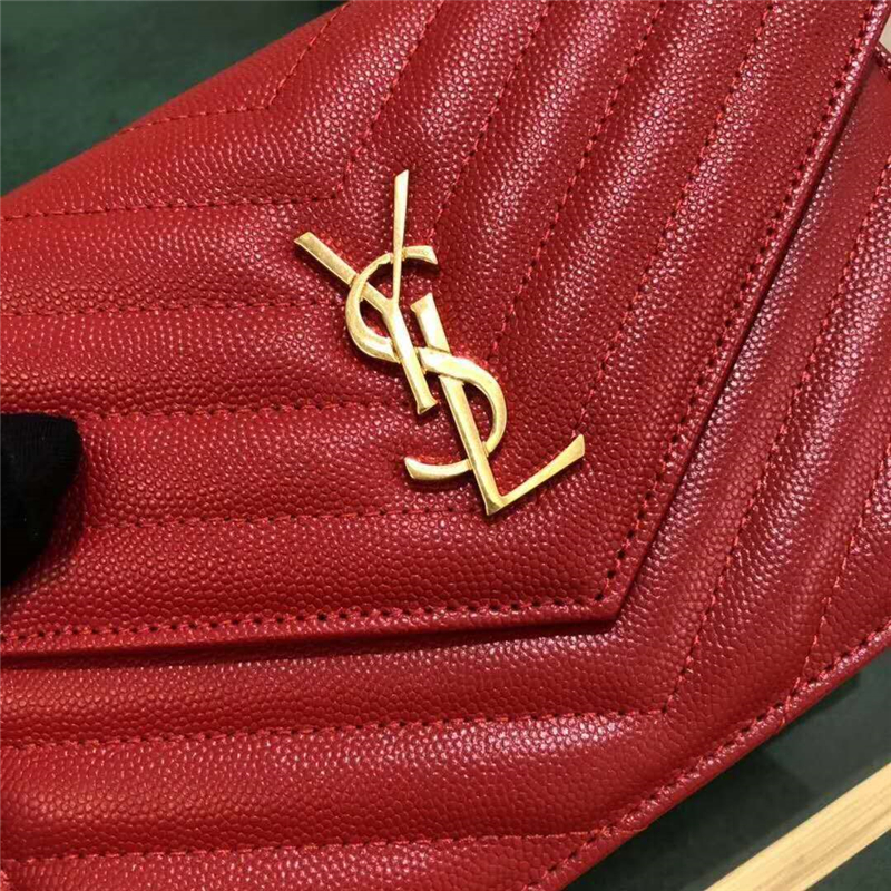 圣羅蘭 SLP女包 進(jìn)口魚子醬皮 圣羅蘭鏈條包 2017官方同款