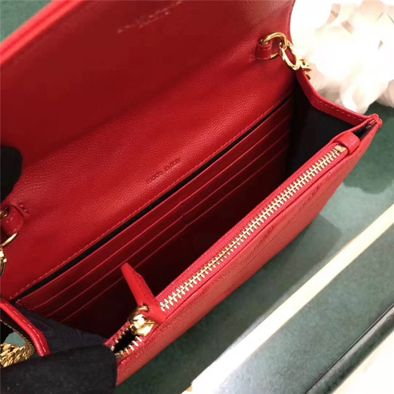 圣羅蘭 SLP女包 進(jìn)口魚子醬皮 圣羅蘭鏈條包 2017官方同款